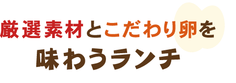 厳選素材とこだわり卵を