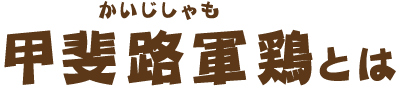 甲斐路軍鶏とは